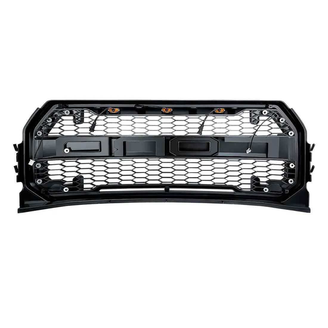 Raptor Style Mesh Grille W/ DRL & Turn Signal Lights - Matte Black For 2015-2017 Ford F150 product image