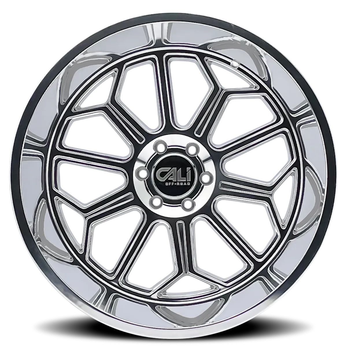 Cast Aluminum Wheels Auburn 9117 PO 20x10 Milled Spokes Polished 6 On 135 Bolt Pattern -25 Offset Cali Offroad Wheels product image