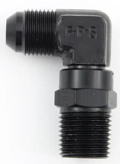 Fragola Performance Systems #6 x 3/8 MPT 90 Deg Swivel Adapter Black