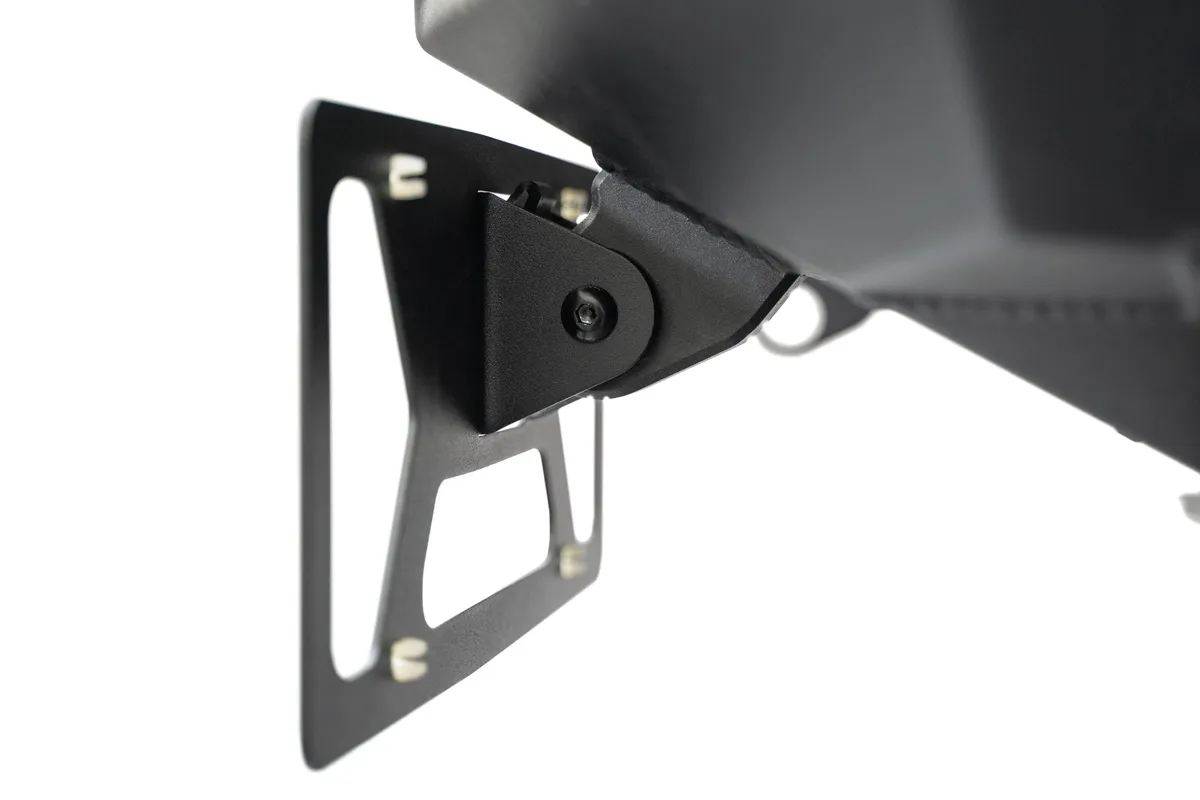 Clevis Mounted License Plate Bracket Mounts to Dring Mount With 1in Hole Black product image