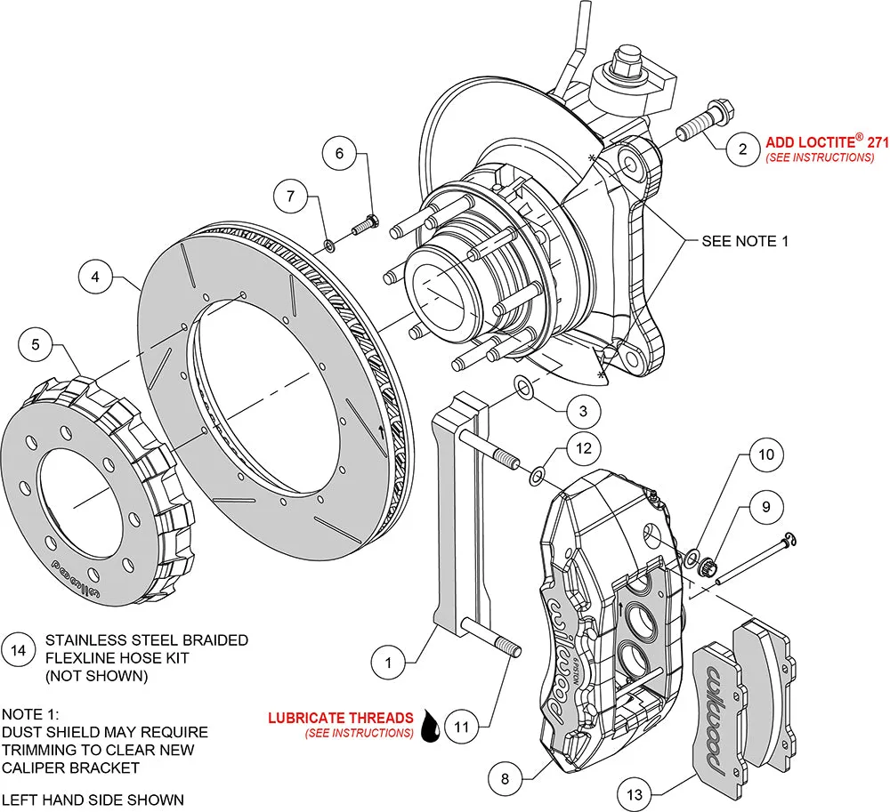 1317 F250/F350 4WD Kit Front Tx6r 15.00 Rotor Red W/Lines product image