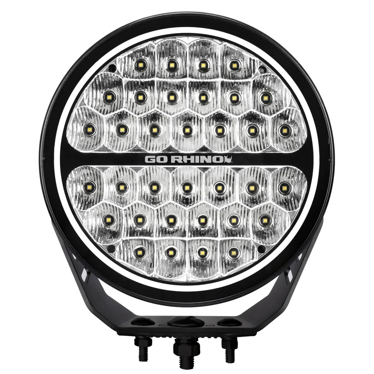 go Rhino 751700911drs Blackout Series - Maxround 9 Round LED Driving Light W/Daytime Running Lights product image