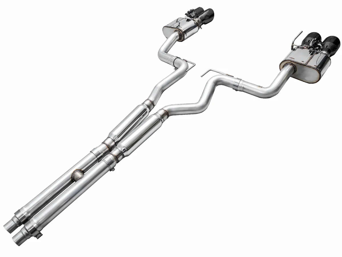 AWE SwitchPath™ Exhaust for S650 Ford Mustang GT Fastback - Quad Chrome Silver Tips product image