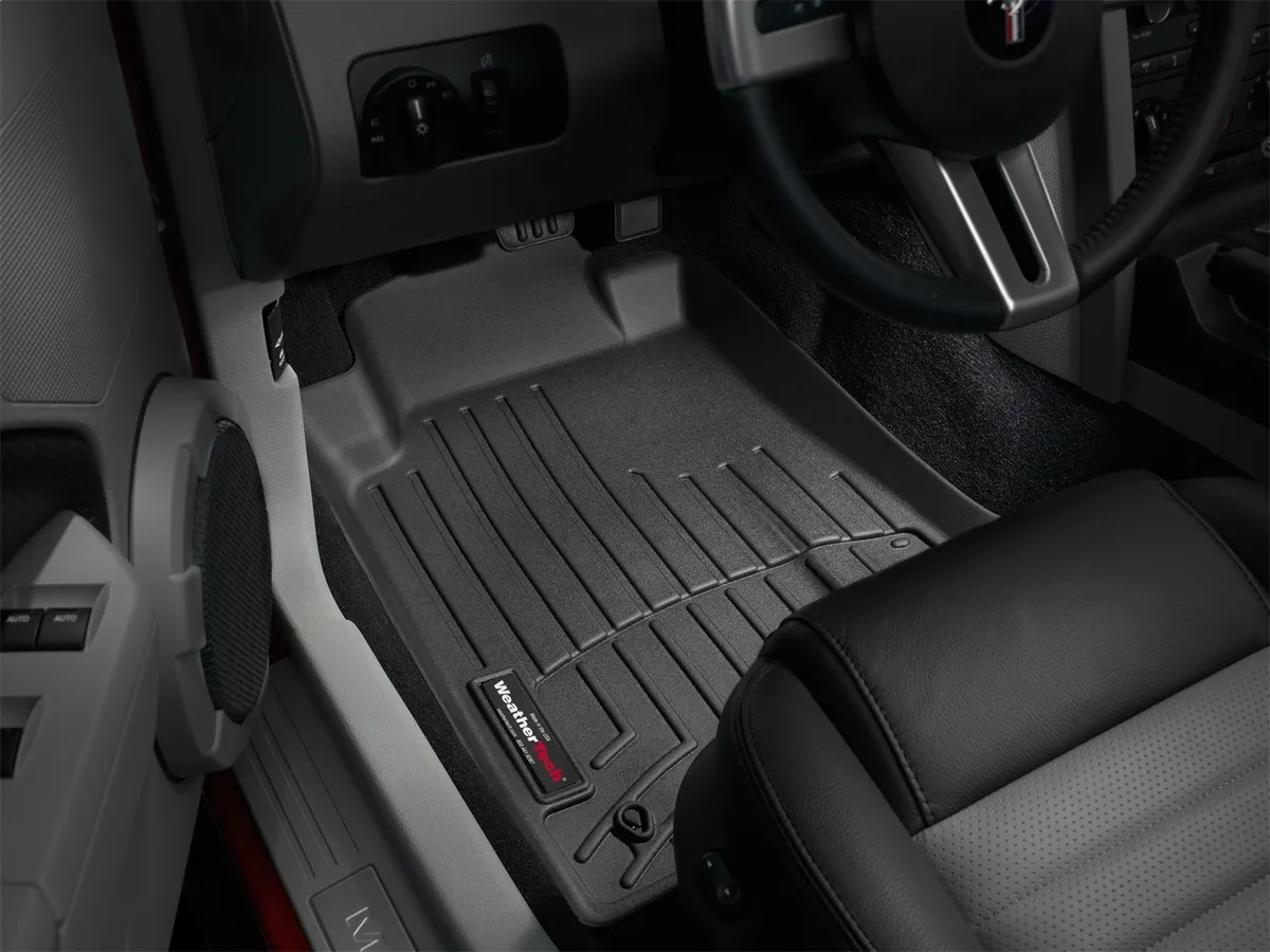 2005 - 2009 Ford Mustang Black Front FloorLiner Fit models with 1 retention device on the driver's side product image