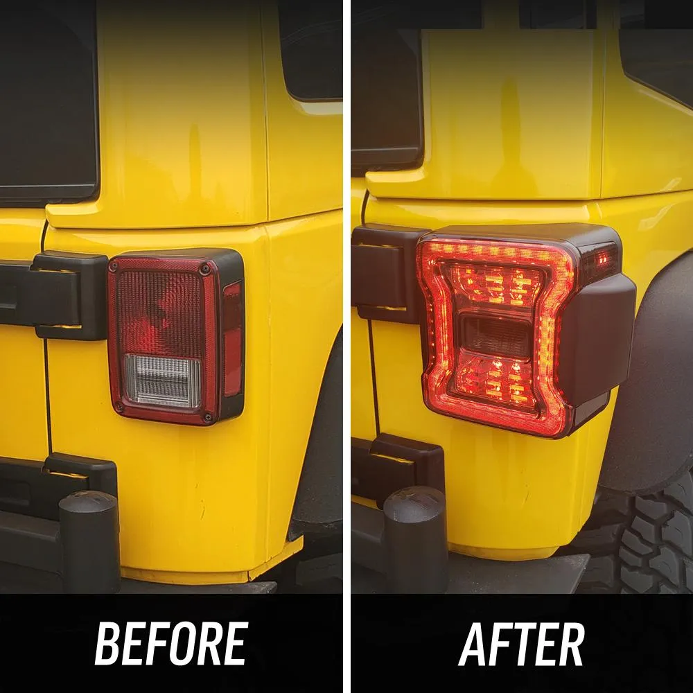 JK to JL Conversion Tail Lights - Red Lens For 07-18 Jeep Wrangler JK/ JKU(DOT Approved) product image