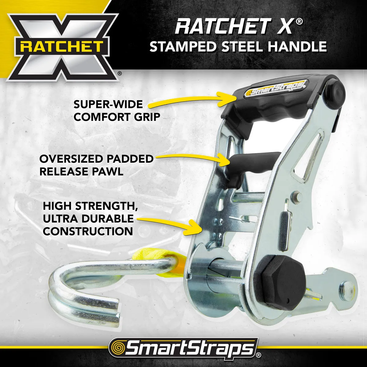 14ft 5000lb Ratchetx Ratchet Tie Down 2 pk Yellow product image