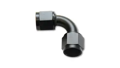 Vibrant Performance Female 90 Degree Union Adapter Fitting; -20AN x -20AN; 6061 Aluminum; Black Anodized;