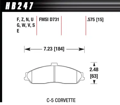 Hawk Performance HPS Disc Brake Pad; 0.575 Thickness;