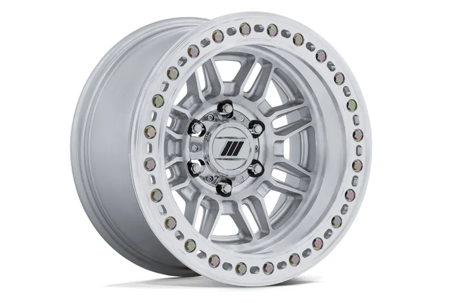 Hoonigan Wheel Pros Equalizer Beadlock Wheel 17X9 5X5 -38 Offset - Gloss Silver w/Machined Face - JT/JL/JK