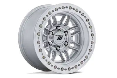 Hoonigan Wheel Pros Equalizer Beadlock Wheel 17X9 5X5 -38 Offset - Gloss Silver w/Machined Face - JT/JL/JK
