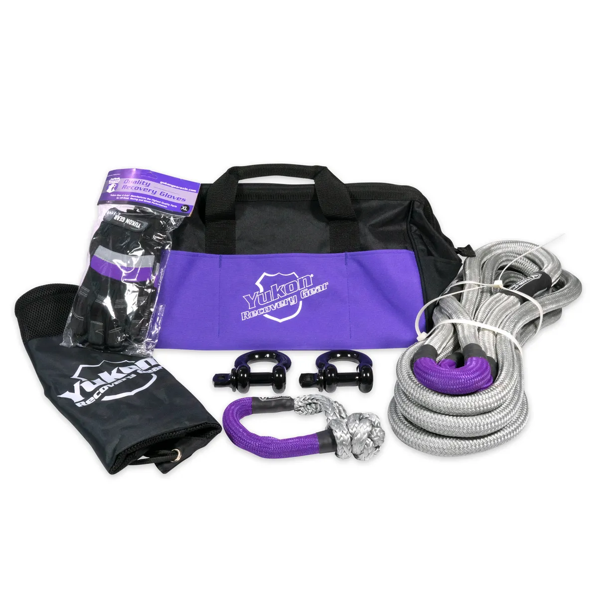 Recovery Gear Kit With 7/8 30-Foot Long Kinetic Rope Shackles & More Recovery Gear Kit W/ 7/8 Inch Rope Yukon Gear product image