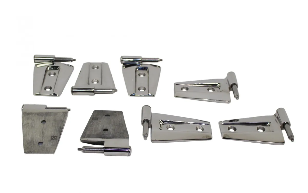 Jeep JK Door Hinge Set 8 Pieces 4 Door 07-18 Wrangler JK Polished Silver Kentrol product image