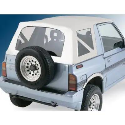 Smittybilt 8694 Sidekick/Geo Tracker Replacement Soft Top W/Clear Windows & no Upr Doors; Vinyl White