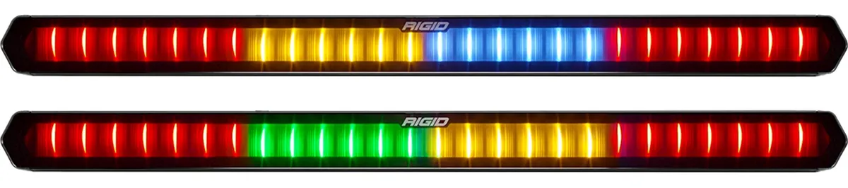 RIGID 28 inch Rear Facing LED Chase Bar with 27 Pre-Programmed Modes And 5 Colors, Black Housing, Race Compliant For Series Requiring Strobing Blue, Amber, Green And Red, Surface Mounts Included product image