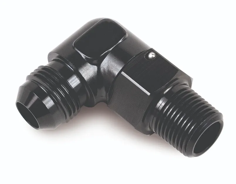 Aluminum Swivel Fitting 90° 3/8 NPT x -6AN Male product image