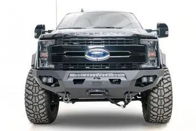 Fab Fours 05-07 F250 F350 Fab Fours Black Steel Front Bumper w Pre-Runner Guard