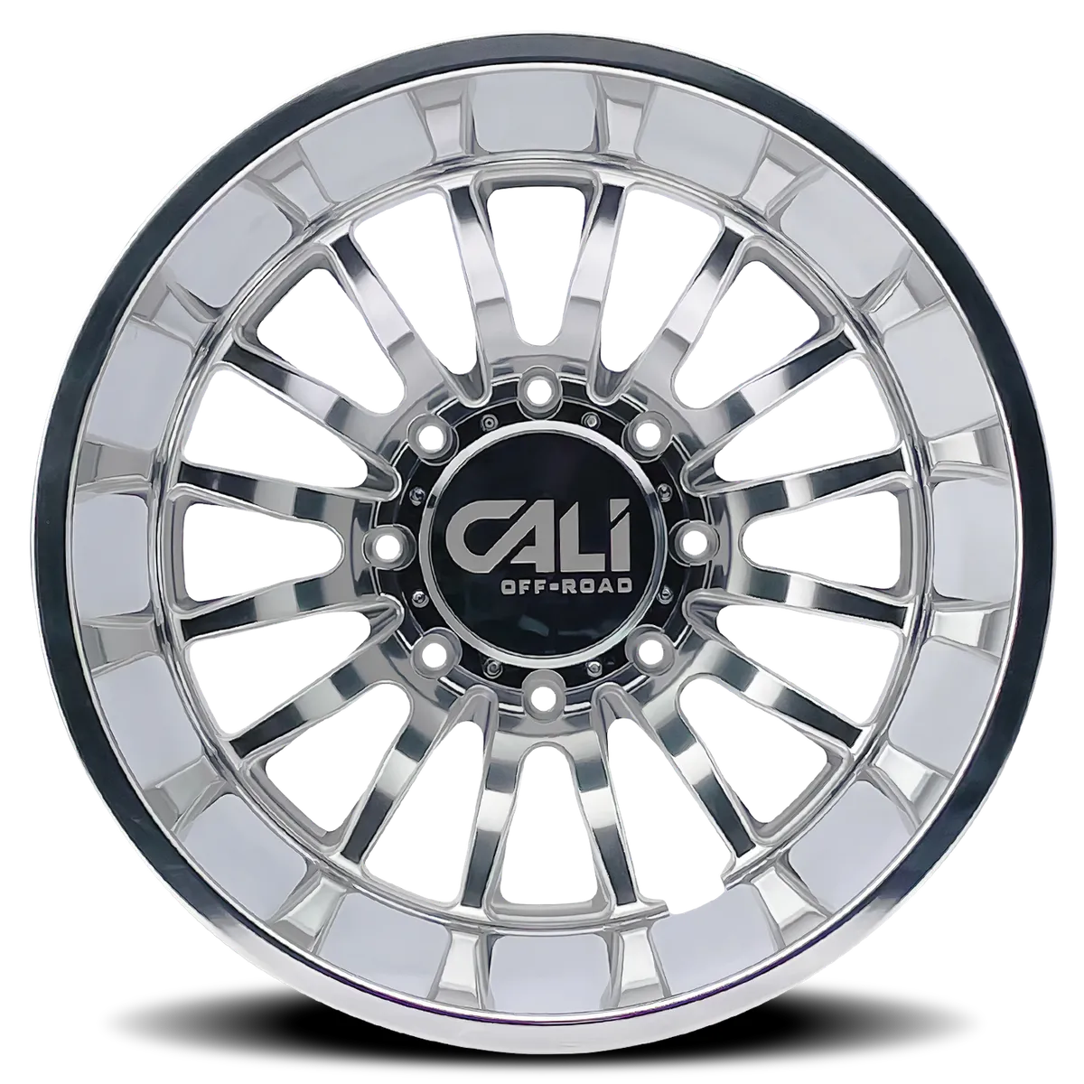 Cali Offroad Dually Wheels Summit Dually 9110D PO 20x8.25 Milled Spokes Polished 8 On 165.1 Bolt Pattern -232 Offset Cali Offroad Wheels