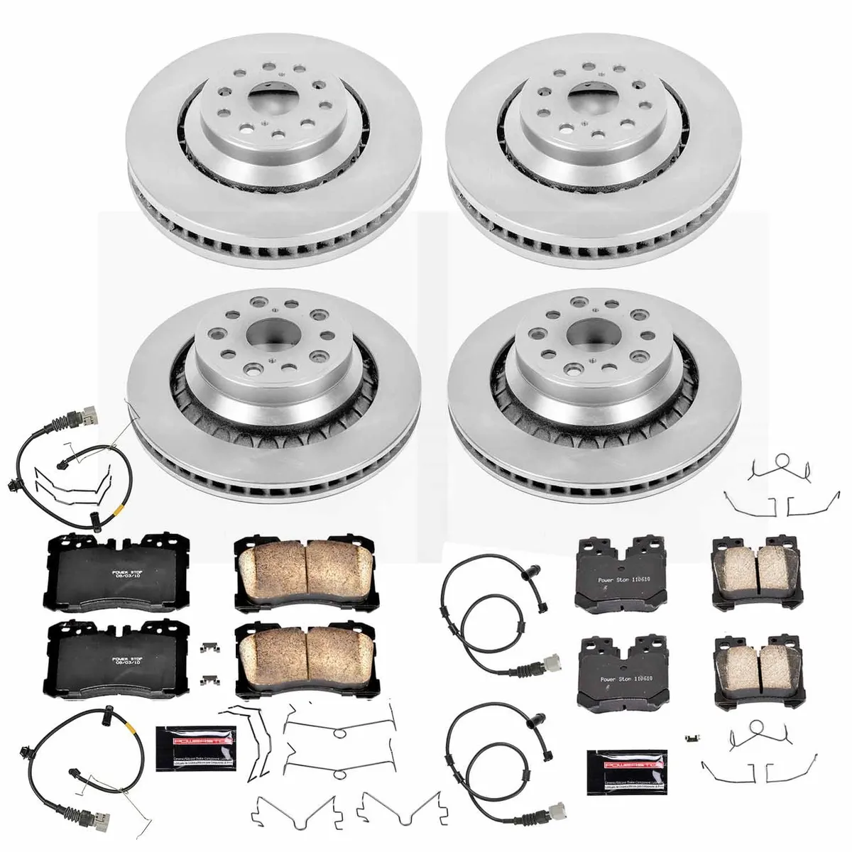 Z17 Direct Replacement Kit: Rotors; Ceramic Pads W/Hardware; Pad Sensors product image