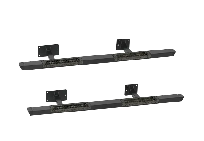 Warrior Products Jeep LJ Rock Bars w/ Diamond Tread Step (Black)