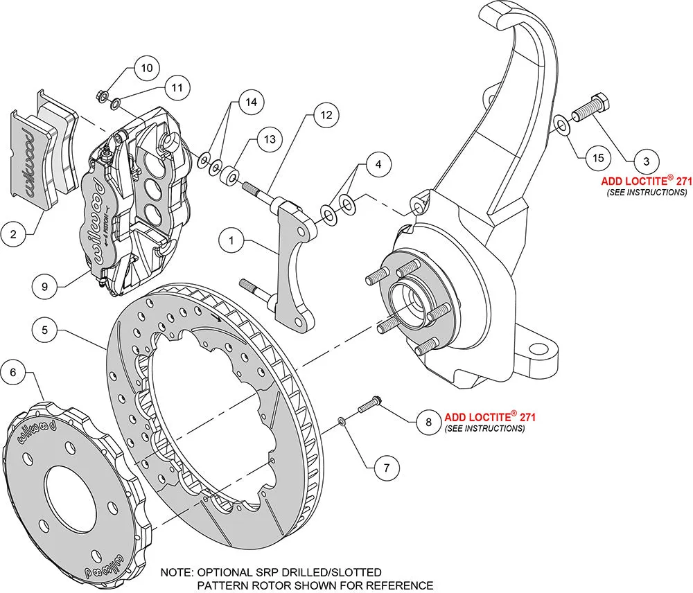 2007 - 2013 Infiniti, Nissan Forged Narrow Superlite 6R Big Brake Front Brake Kit (Hat) - 140-11584 product image