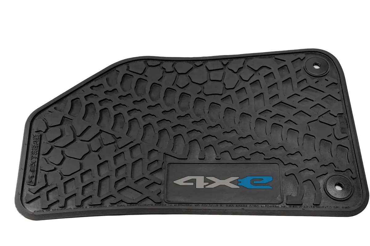 21-24 Jeep 4xe Front and RearTire Tread/Scorched Earth Scene w/ 4xe Insert - Black w/ Silver '4x' & Dark Blue 'e' Insert product image