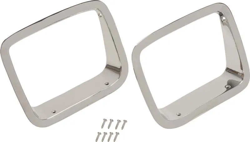 Jeep YJ Headlight Bezels Pair 87-95 Wrangler TJ Polished Silver Kentrol product image