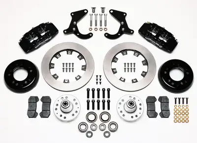 Wilwood Brakes 1955 - 1957 Chevrolet Forged Dynapro 6 Big Brake Front Brake Kit (Hub) - 140-10737 - Plain Face / Black