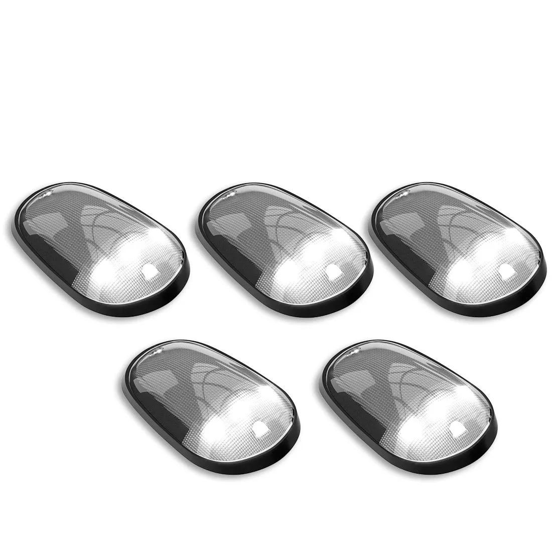 Dodge 03-19 Heavy-Duty 2500 and 3500 5-Piece Set Clear Cab Roof Light Kit with White and Amber Strobe LEDs and White o product image