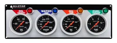 Allstar Performance 4 Gauge Panel A/M OP/WT/OT/FP Sport-Comp