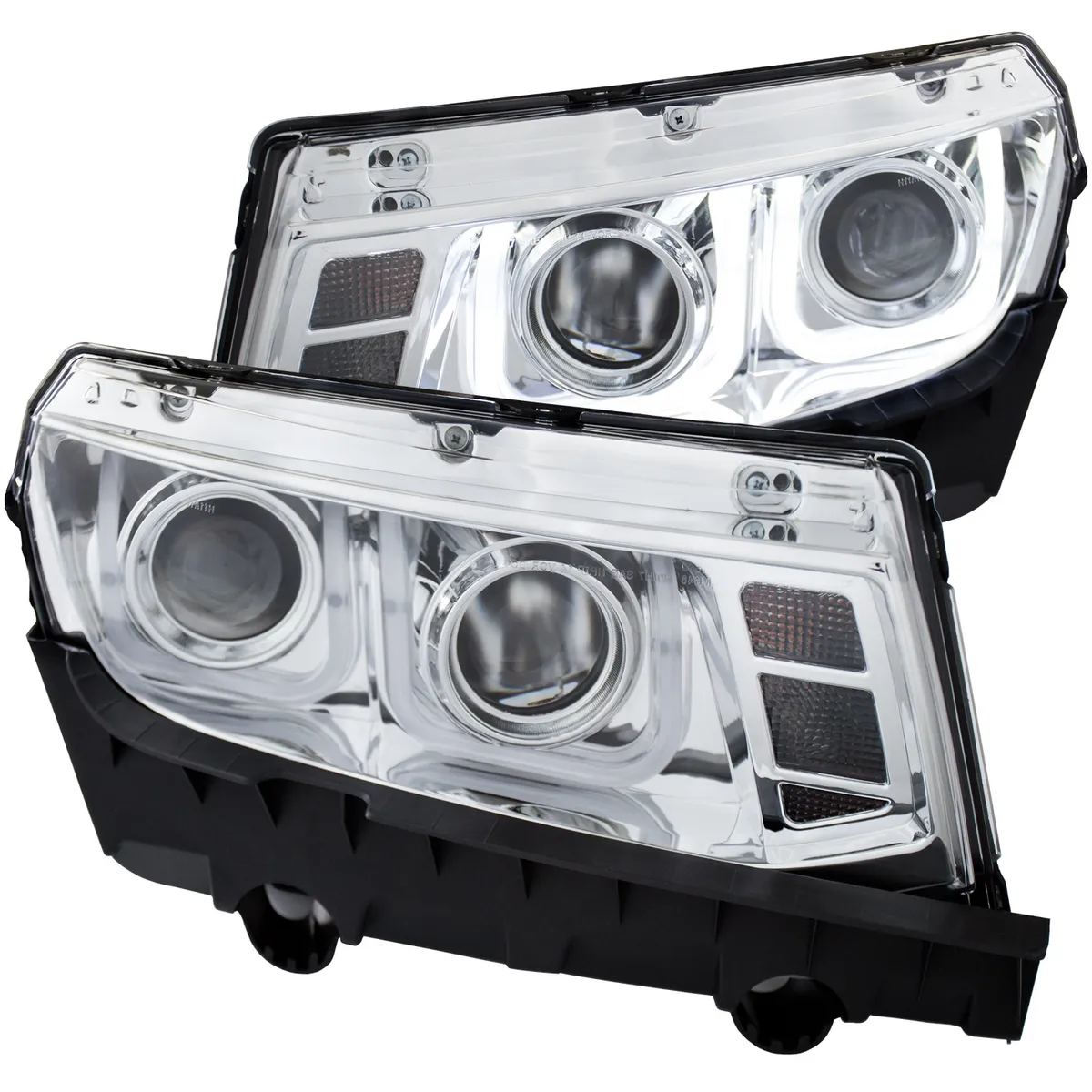 ANZO USA 1415 Camaro Projector Headlights W/Ubar Chrome Clear Driver/Passenger