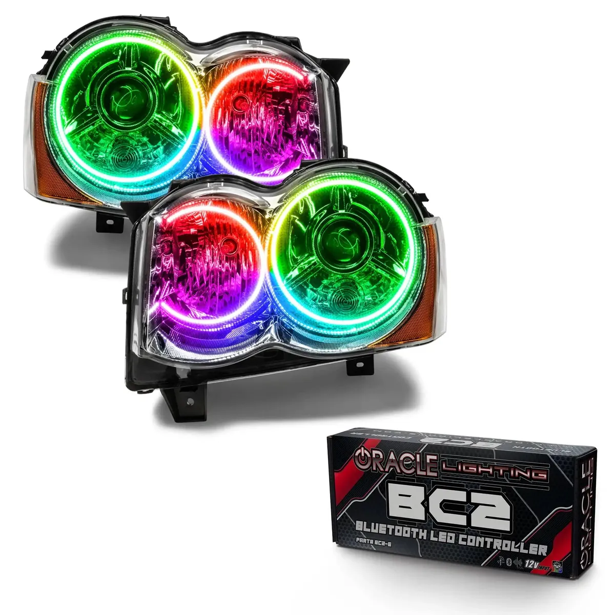 Oracle Lighting 2008-2010 Jeep Grand Cherokee Pre-Assembled LED Halo Headlights - HID product image