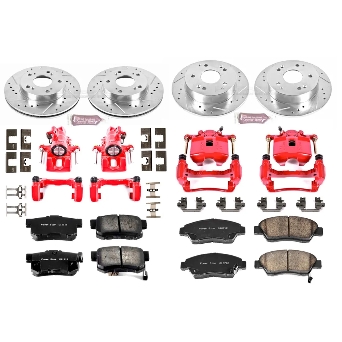 Z23 Evolution Sport Upgrade Kit: Drilled/Slotted Rotors; Carbon-Fiber Ceramic Pads; Powder Coated Calipers product image
