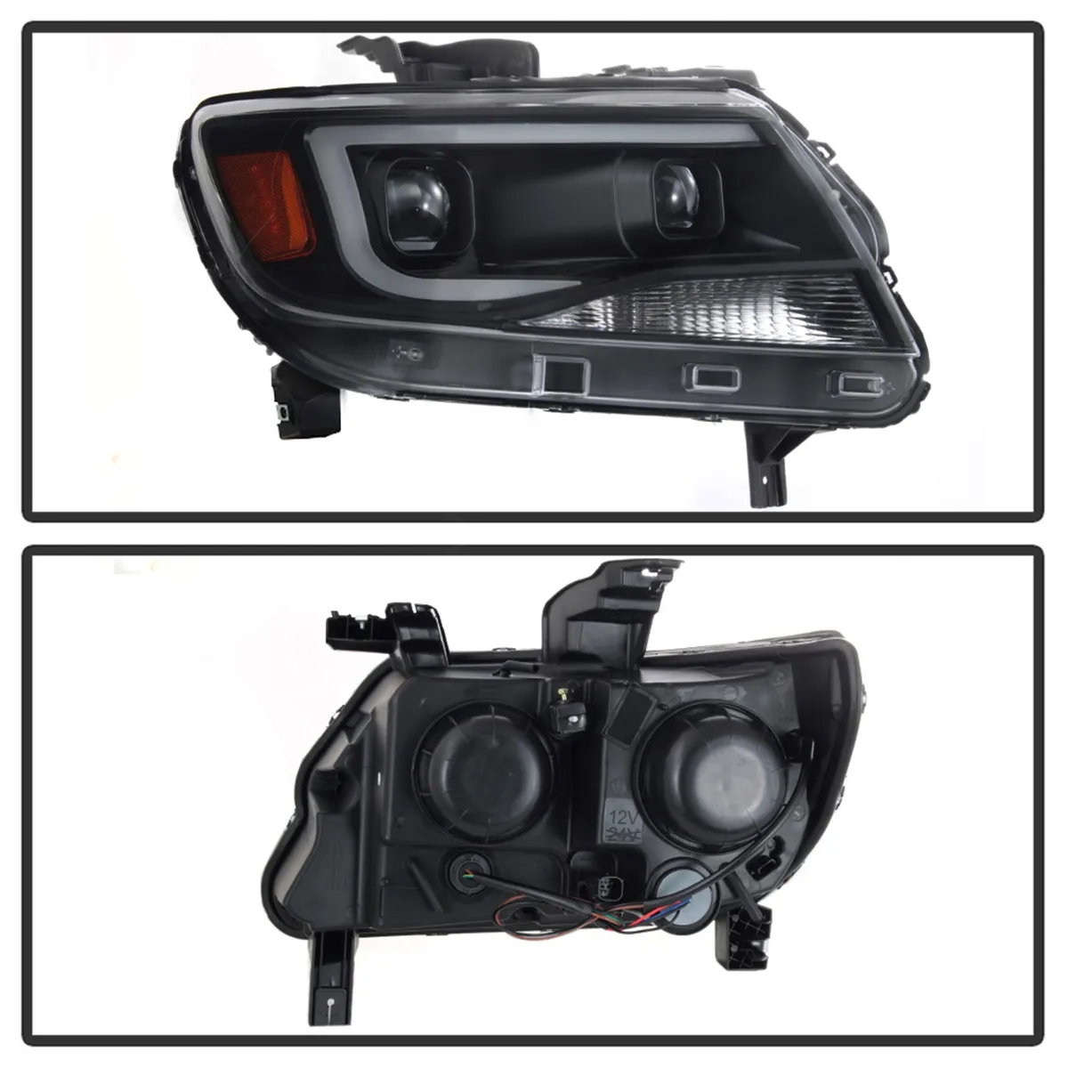 XTune DRL Light Bar Projector Headlights; Halogen Models Only; Not Compatible w/Xenon/HID Model; Black; product image