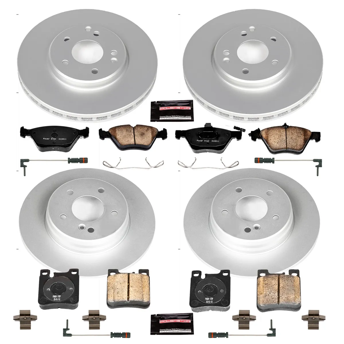 Z23 Sport Geomet Coated Rotor Kit For European Vehicles: Genuine Geomet Fully Coated Rotors; Carbon-Fiber Ceramic Pads W/Hardware; Pad Sensors product image