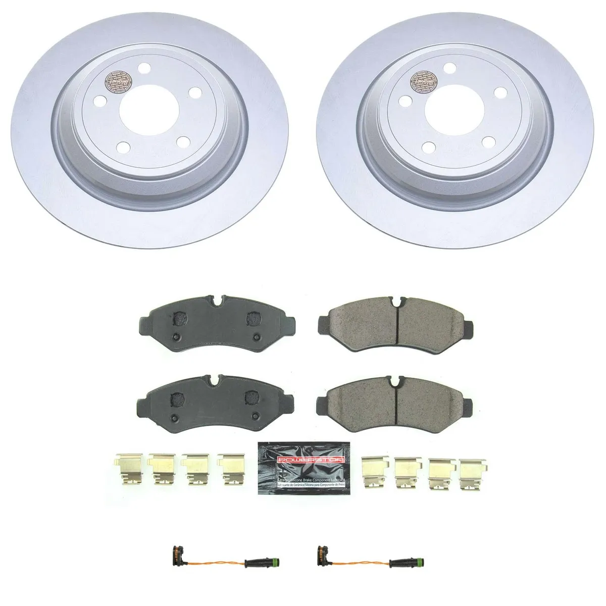 Z23 Sport Geomet Coated Rotor Kit For European Vehicles: Genuine Geomet Fully Coated Rotors; Carbon-Fiber Ceramic Pads W/Hardware; Pad Sensors product image