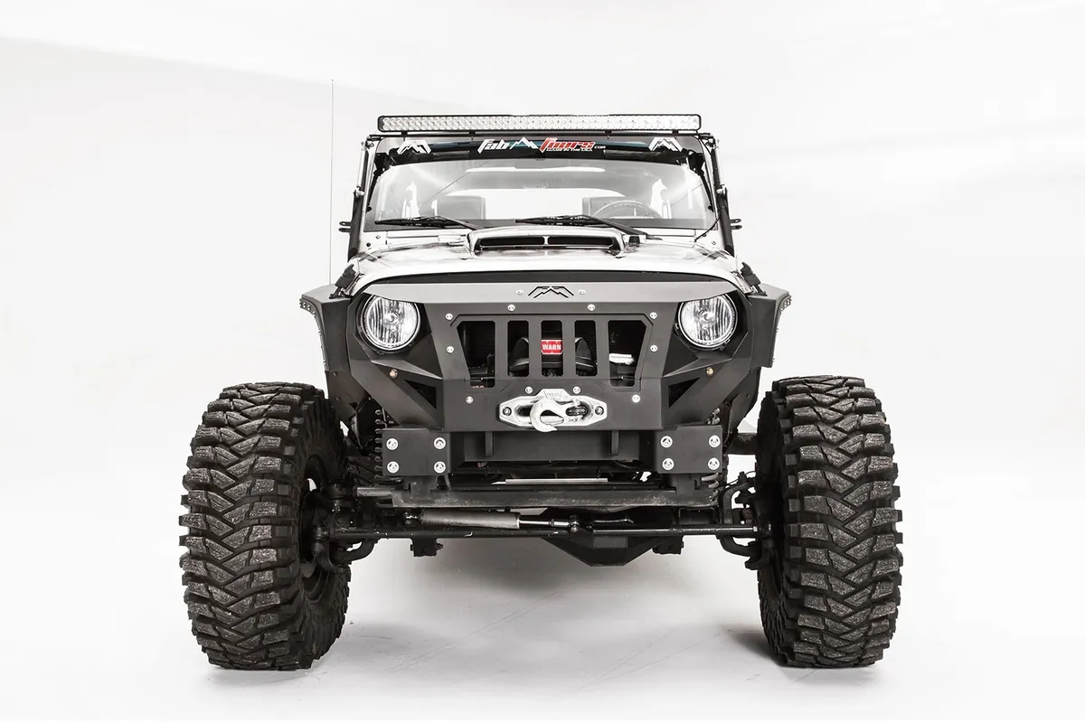 Grumper Grill/Front Bumper; 2 Stage Black Powder Coated; Combines Both Grille And Bumper; product image