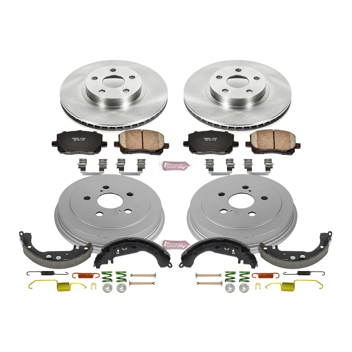 Z17 Direct Replacement Kit: Rotors; Ceramic Pads W/Hardware; Coated Drums; Shoes W/Hold Down And Adjuster Kit product image