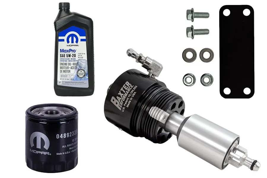 Baxter Performance Baxter Oil Adapter Kit w/ Optional Bracket for E-Torque Equipped 3.6L Wrangler - JL/JT