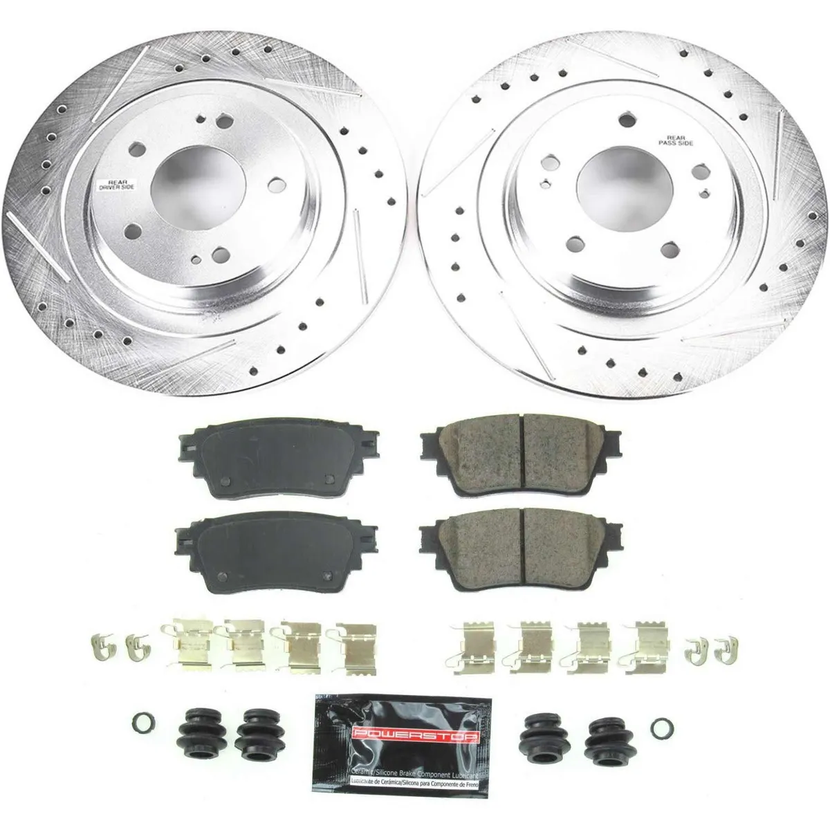 Z23 Evolution Sport Upgrade Kit: Drilled/Slotted Rotors; Carbon-Fiber Ceramic Pads W/Hardware product image