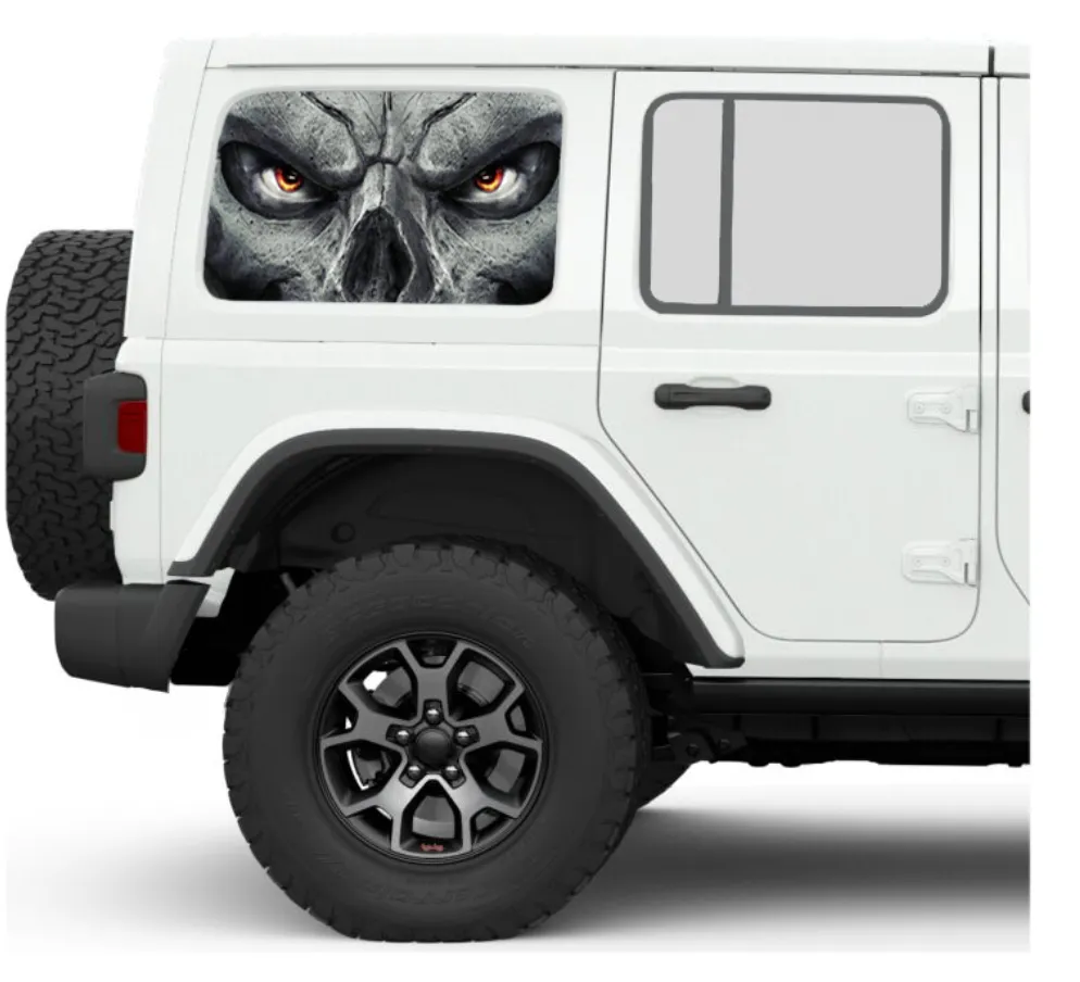 Skull Face Side Windows Printed Vinyl Decal product image