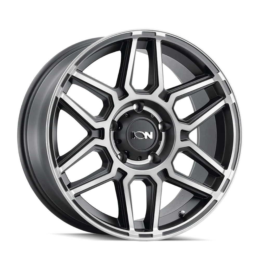 Ion Alloy Cast Aluminum Wheels 146 MB 20x9 Machined Dark Tint Matte Black 6 On 139.7 Bolt Pattern 18 Offset ION Wheels