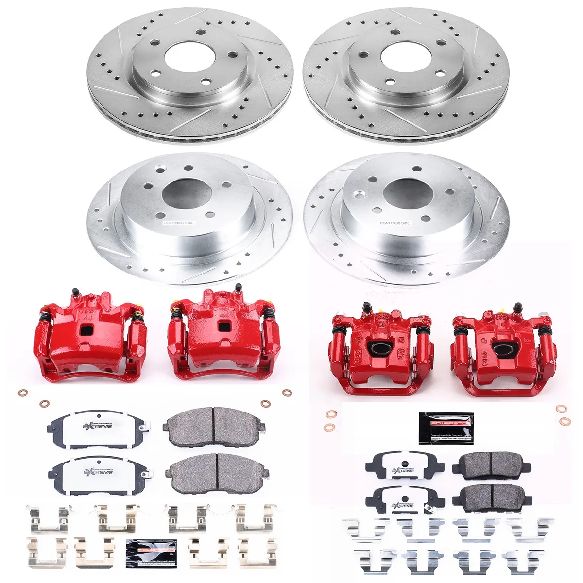 Z26 Street Warrior Upgrade Kit: Drilled/Slotted Rotors; Carbon-Fiber Ceramic Pads; Powder Coated Calipers product image