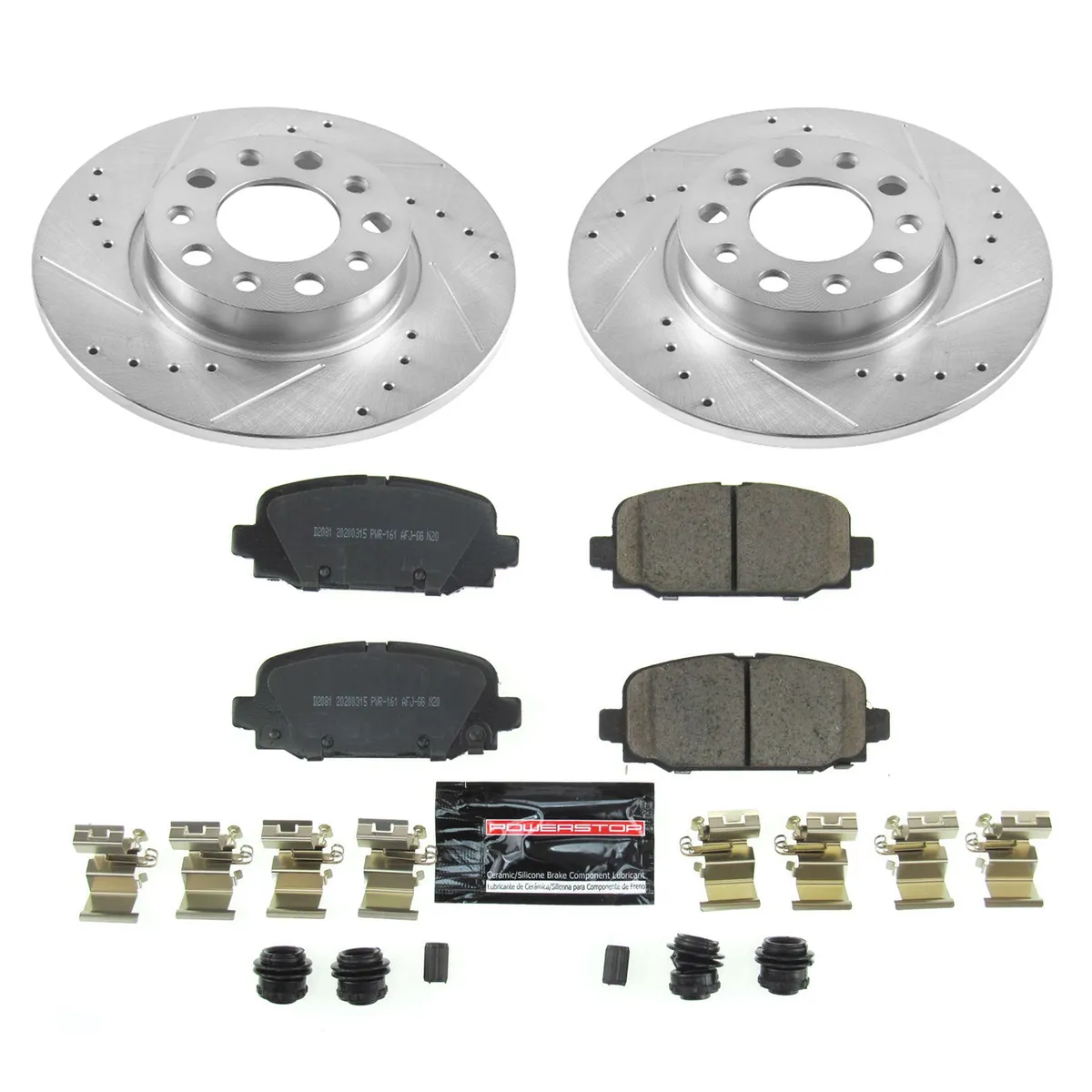 Z23 Evolution Sport Upgrade Kit: Drilled/Slotted Rotors; Carbon-Fiber Ceramic Pads W/Hardware product image