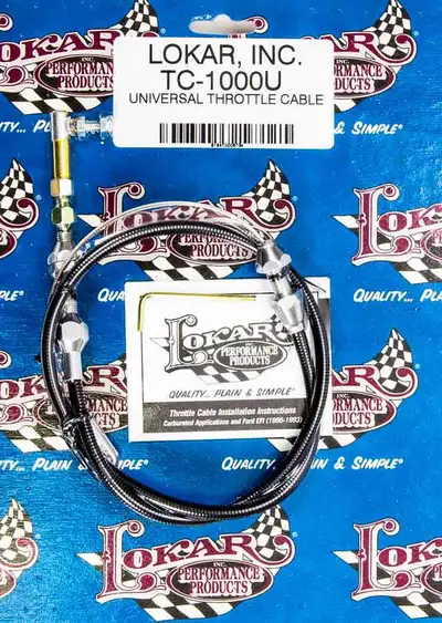 Lokar Hi-Tech Throttle Cable Kit; Universal; U-Cut-To-Fit; 36 in.; Incl. Aluminum Ferrules/Instructions/Black Housing/Stainless Steel Aluminum Fittings;