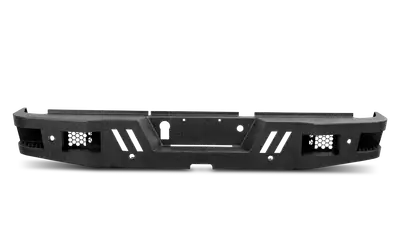 Body Armor ECO-Series Rear Bumper; w/Dual Cube Light Pockets; 1/8 in. Steel Plate; Textured Black;