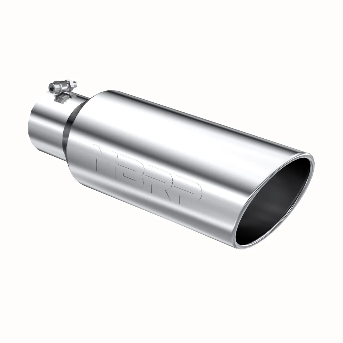 Armor Pro Exhaust Tip; 4 in. Inlet Diameter; 6 in. Outlet Diameter; 18 in. Length; Rolled Edge; 304 Stainless Steel; Mirror Polished; product image