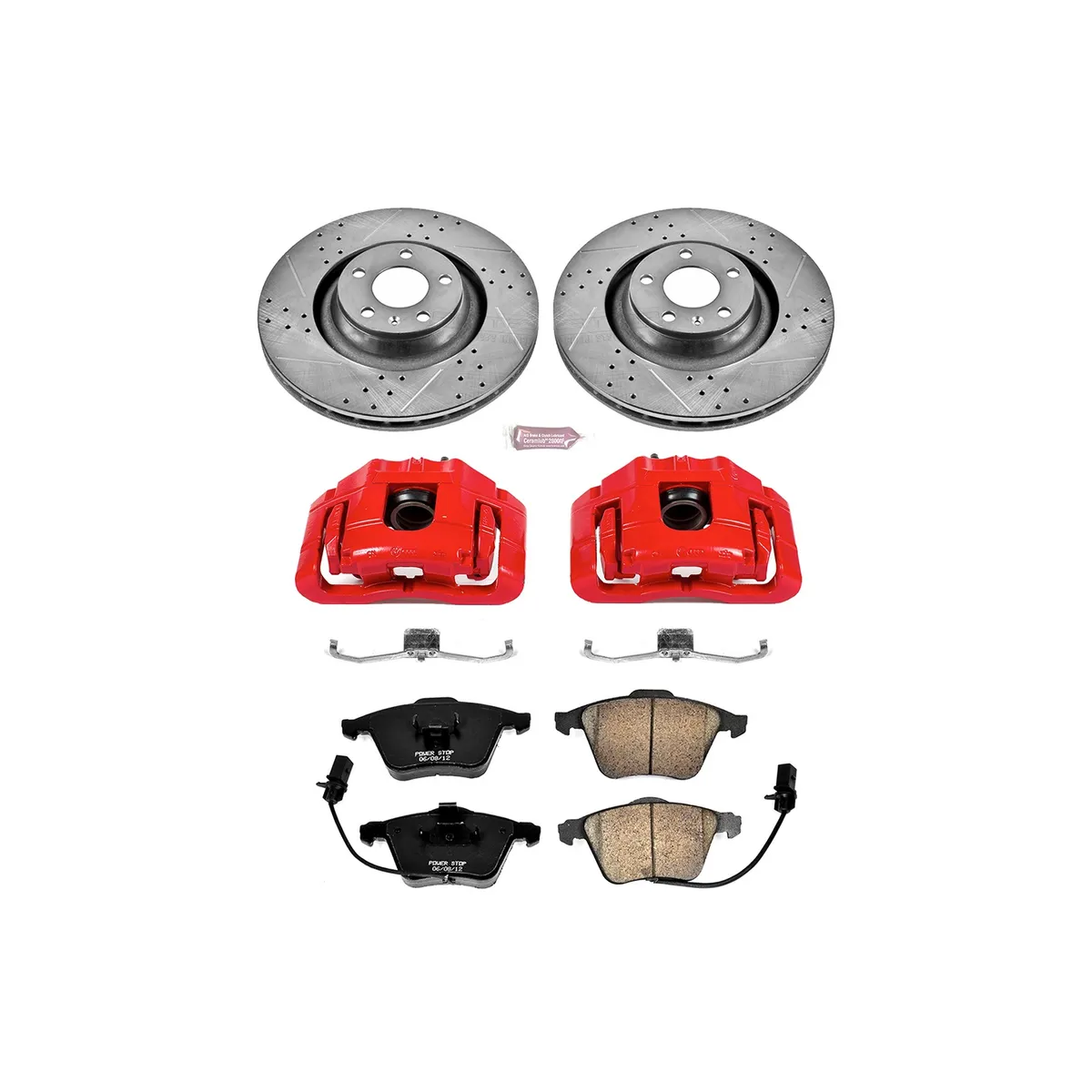 Z23 Evolution Sport Upgrade Kit: Drilled/Slotted Rotors; Carbon-Fiber Ceramic Pads; Powder Coated Calipers product image