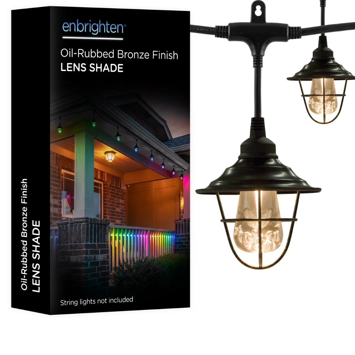 Enbrighten Cafe Lights Cage Shade Add-On, Oil-Rubbed Bronze, 6 Pack product image