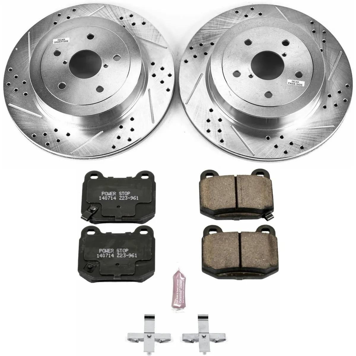 Z23 Evolution Sport Upgrade Kit: Drilled/Slotted Rotors; Carbon-Fiber Ceramic Pads W/Hardware product image