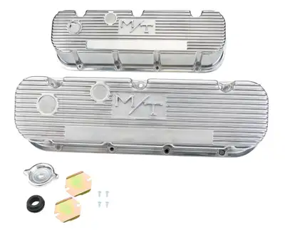 Holley M/T Polished Valve Cover Set - BBC Tall